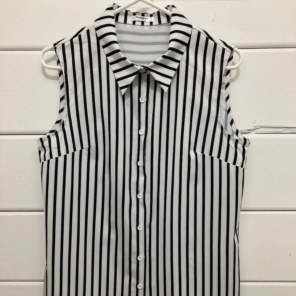 Stripe Sleeveless Blouse